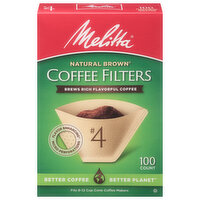 Melitta Coffee Filters, No. 4, Natural Brown, 100 Each