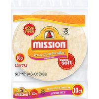 Mission Tortillas, White Corn, Super Size, 10 Each