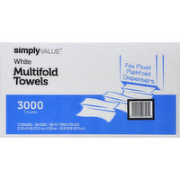 Simply Value Towels, Multifold, White, One Ply, 12 Each