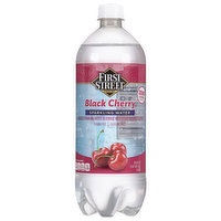 First Street Sparkling Water, Black Cherry, 33.8 Fluid ounce