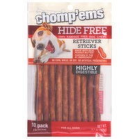 Chomp'ems Dog Chews, Retriever Sticks, Hide Free, 10 Each
