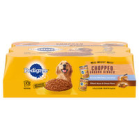 Pedigree Dog Food, Chopped Ground Dinner, Chicken, Liver & Beef/Beef, Bacon & Cheese,, 12 Each