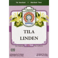 Tadin Herbal Tea, Linden, No Caffeine, Bags, 24 Each