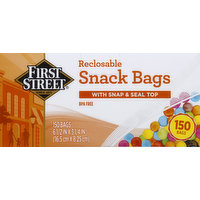 First Street Snack Bags, Reclosable, 150 Each