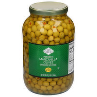 First Street Manzanilla Olives, Pimento Stuffed, Premium, 80 Ounce