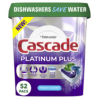 Cascade Platinum Plus Dishwasher Pods, 52 Count, 52 Each