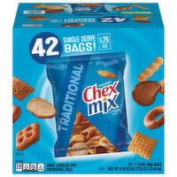 Chex Mix Snack Mix, Savory, Traditional, Single Serve Bags, 42 Each