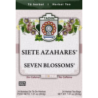 Tadin Herbal Tea, Seven Blossoms, No Caffeine, Bags, 24 Each
