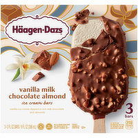 Haagen-Dazs Vanilla Milk Chocolate Almond Ice Cream Bars, 3 Each