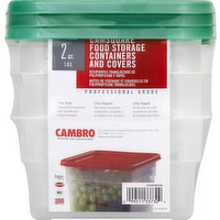 Cambro Food Storage, Containers and Covers, 2 Quarts, 3 Each