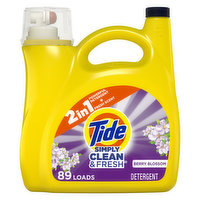 Tide Simply Clean & Fresh Liquid Laundry Detergent, Berry Blossom, 89 loads 128 fl oz, 128 Ounce