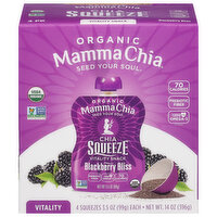 Mamma Chia Vitality Snack, Organic, Blackberry Bliss, 4 Pack, 4 Each