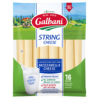 Galbani String Cheese, Mozzarella, Low Moisture Part Skim, 16 Ounce