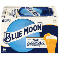 Blue Moon Beer, Non-Alcoholic, Belgium White, 6 Each