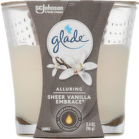 Glade Candle, Sheer Vanilla Embrace, Alluring, 3.4 Ounce