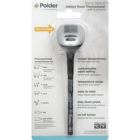 Polder Thermometer, with 6 Presets, Instant Read, Safe-Serve, 1 Each