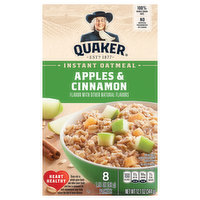 Quaker Oatmeal, Instant, Apples & Cinnamon, 8 Each