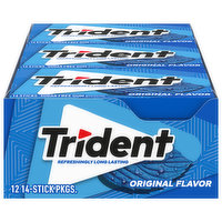 Trident Gum, Sugar Free, Original Flavor, 12 Each