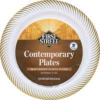 First Street Plates, Contemporary, 9 Inch, 15 Each