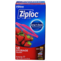 Ziploc Seal Top Bags, Storage, Quart, 48 Each