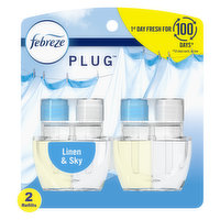 Febreze Febreze PLUG Air Freshener, Linen & Sky, (2) .87 oz Oil Refills, 0.87 Fluid ounce