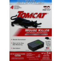 TOMCAT Mouse Killer, Child Resistant, Disposable Station, 4 Each