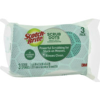 Scotch-Brite Scrub Sponges, Heavy Duty, Scrub Dots, 3 Pack, 3 Each