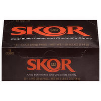 Skor Candy, Chocolate, Crisp Butter Toffee, 18 Each