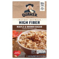 Quaker Oatmeal, Maple & Brown Sugar, High Fiber, Instant, 8 Each