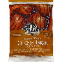 First Street Chicken Thighs, Ice Glazed, Bone-in Skin-on, 64 Ounce