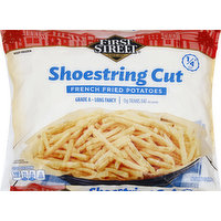 First Street Potatoes, French Fried, Shoestring Cut, 1/4 Inch Cut, 80 Ounce
