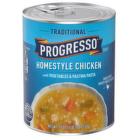 Progresso Soup, Homestyle Chicken with Vegetables & Pastina Pasta, Traditional, 19 Ounce