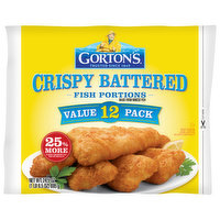 Gorton's Fish Portions, Crispy Battered, Value Pack, 24.5 Ounce