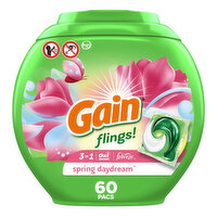 Gain flings Laundry Detergent Pacs, 60 Count, Spring Daydream Scent, 60 Each