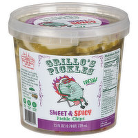 Grillo's Pickles Pickle Chips, Sweet & Spicy, 25 Ounce