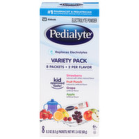 Pedialyte Electrolyte Powder, Variety Pack, 8 Each