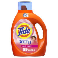 Tide Plus A Touch of Downy Liquid Laundry Detergent, April Fresh Scent, 84 fl oz, 59 Loads, 84 Ounce