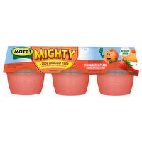 Mott's Applesauce & Fiber, No Sugar Added, Strawberry Peach, 6 Each