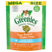 Feline Greenies Treats for Cats, Oven-Roasted Chicken Flavor, Mega Size, 4.6 Ounce