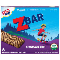 Zbar Energy Snack Bars, Chocolate Chip, 6 Each