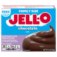 Jell-O Pudding & Pie Filling, Reduced Calorie, Chocolate Flavor, Instant, Family Size, 2.1 Ounce