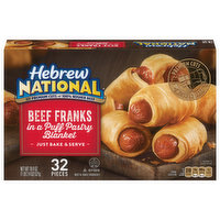 Hebrew National Beef Franks in a Blanket Frozen Snack, 32 Each