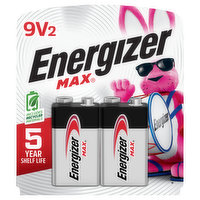 Energizer Batteries, Alkaline, 9V, 2 Pack, 2 Each