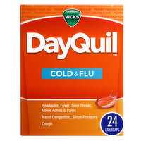 Vicks DayQuil Cold & Flu, LiquiCap Over-the-Counter Medicine, 24ct, 24 Each