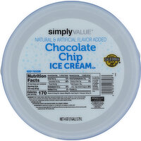 Simply Value Ice Cream, Chocolate Chip, 4 Quart