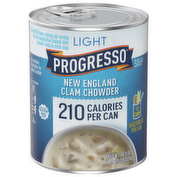 Progresso Soup, New England Clam Chowder, Light, 18.5 Ounce