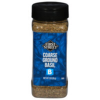 First Street Basil, Coarse Ground, 3 Ounce