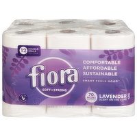 Fiora Bath Tissue, Soft + Strong, Double+ Rolls, Lavender Scent, 2-Ply, 12 Each