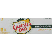 Canada Dry Ginger Ale, Zero Sugar, 12 Pack, 12 Each