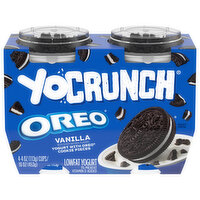 YoCrunch Yogurt, Vanilla, Lowfat, Oreo, 4 Each